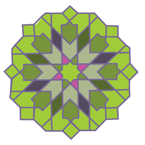 Geometric pattern design for About section.