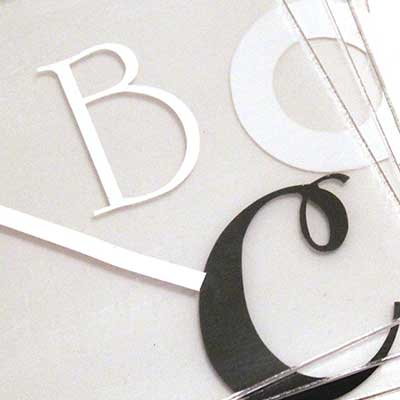 Snapshot of alphabet coasters